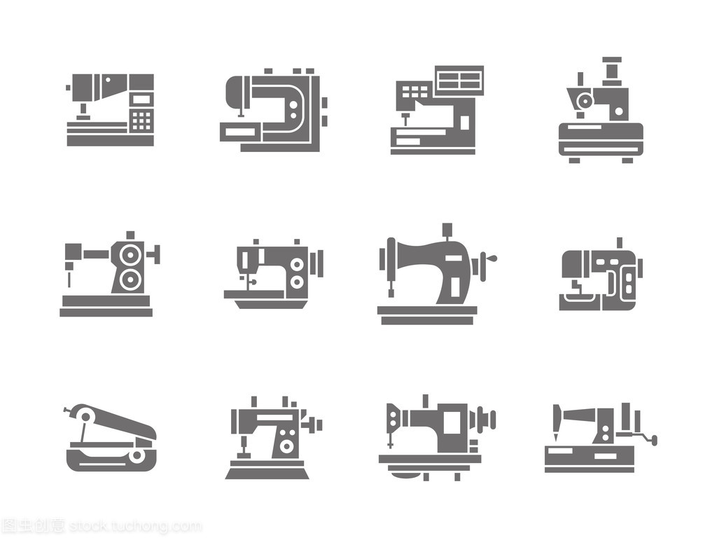 縫紉技術標志符號樣式矢量圖標設置